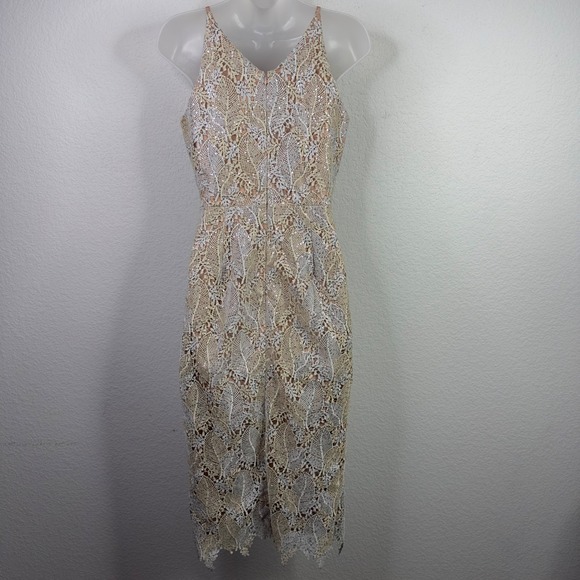 Dress The Population Aurora Dress Women S Gold Silver Lace Sequin Bridal Wedding - Picture 2 of 11